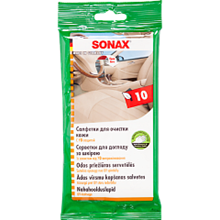 SONAX Салфетки для очистки кожи 1уп.х10шт